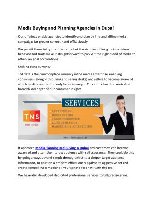 Media Buying and Planning Agencies in Dubai