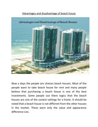 advantage and disadvantages of taking beach house
