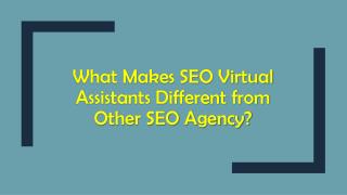 What Makes SEO Virtual Assistants Different from Other SEO Agency?