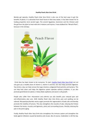 Healthy Peach Aloe Vera Drink