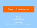 Speech Fundamentals