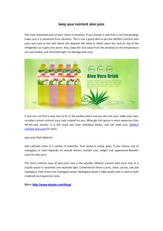 keep your nutrient aloe juice