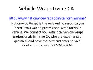 Vehicle Wraps Irvine CA