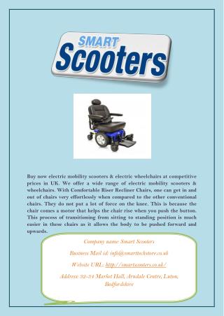 Electric Mobility Scooters and Wheelchairs in UK