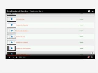 Socialmediaclub Übersicht - Wordpress Kurs