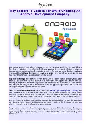 Select An Excellent Android App Development Company