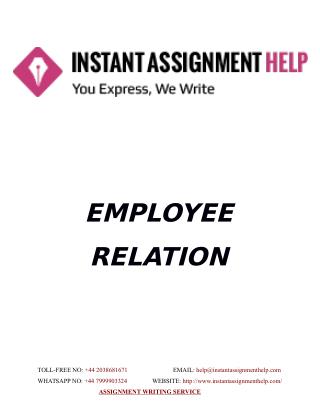 Sample Assignment on Employee Relation