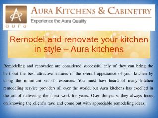Remodel and renovate your kitchen in style – Aura kitchens