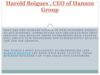 Harold Boigues , CEO of Hanson Group