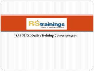 SAP XI/PI online Training course content