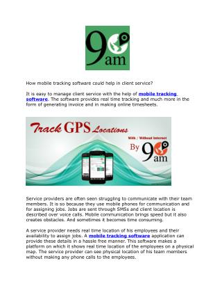 Mobile tracking software
