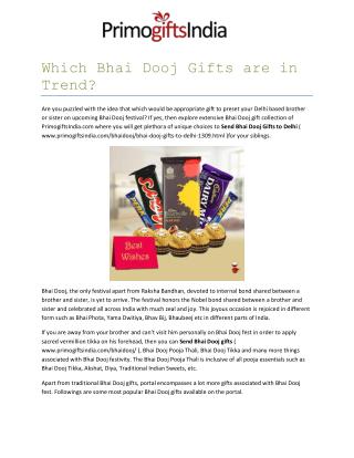 Which Bhai Dooj Gifts are in Trend?