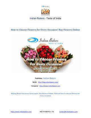 How to Choose Flowers for Every Occasion? Buy Flowers Online