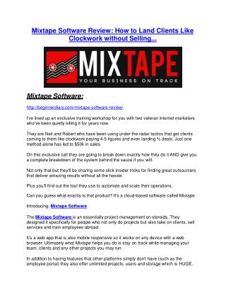 Mixtape Software Review – (Truth) of Mixtape Software and Bonus