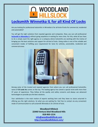 Locksmith Winnetka IL for all Kind Of Locks