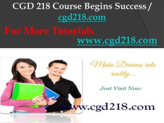 CGD 218 Course Begins Success / cgd218dotcom