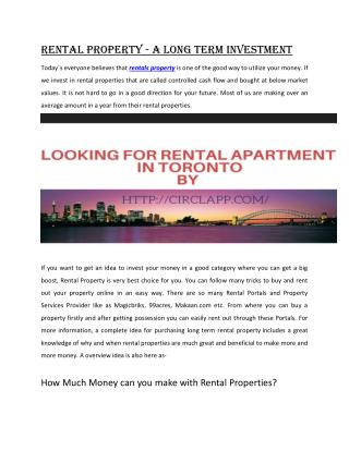 Rental Property - A Long Term Investment