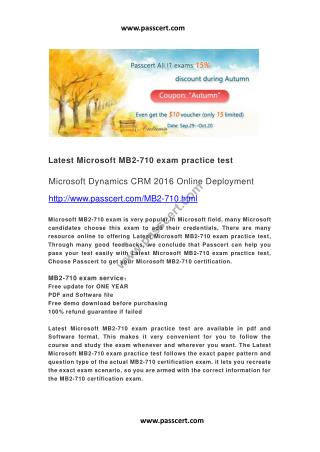 Microsoft MB2-710 exam practice test