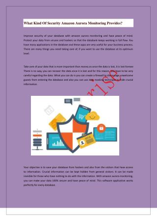 What Kind Of Security Amazon Aurora Monitoring Provides?