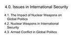 4.0. Issues in International Security