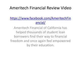 Ameritech Financial Review Video