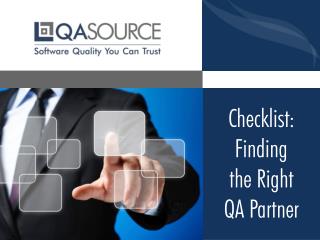 Checklist - Finding Right QA Partner