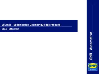 Journée Spécification Géométrique des Produits