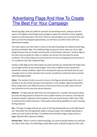 Advertising Flags And How To Create The Best For Your Campaign