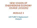 NEW VISION OF ENGINEERING ECONOMY COURSE VISION MODULE 3