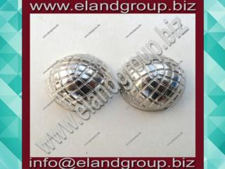 Button Collar Dome Silver plated