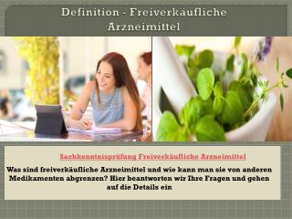 Sachkundeprüfung Freiverkäufliche Arzneimittel