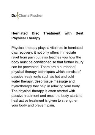 Herniated Disc Treatment with Best Physical Therapy