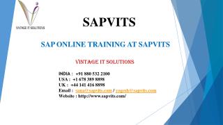 SAPVITS SAP Online training material | SAP Course | Learn SAP