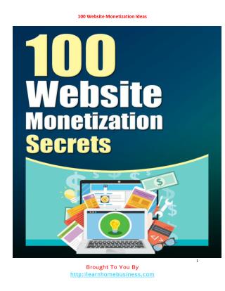 100 Website Monetization Ideas For Sure Profits? PDF - Free
