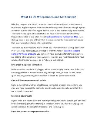 What To Do When Imac Don’t Get Started?