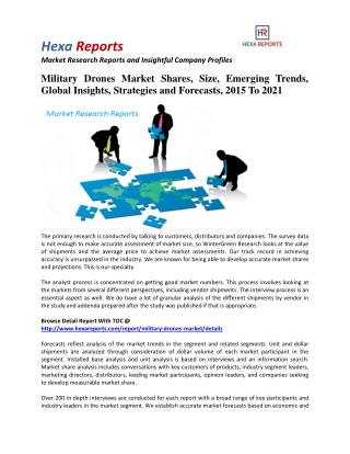 Military Drones Market Shares, Industry Growth and Oberview, 2015 To 2021: Hexa Reports