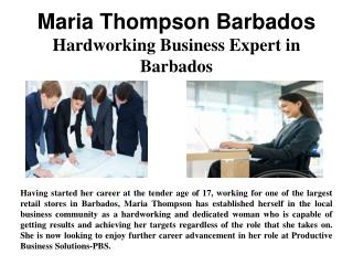 Maria Thompson Barbados - Hardworking Business Expert in Barbados