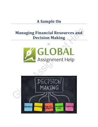 Sample ON Managing Financial Resources and Decision Making