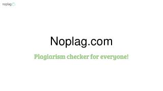 Noplag.com Plagiarism Checker