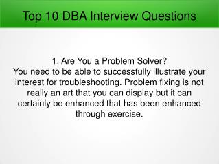 Top 10 DBA Interview Questions