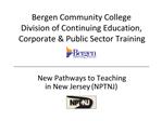 Bergen Community College Division of Continuing Education, Corporate Public Sector Training