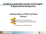 Enabling sustainable energy technologies A Queensland Perspective