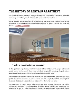 The History Of Rentals Apartment
