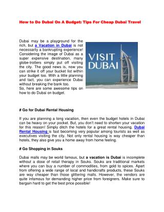 How To Do Dubai On A Budget: Tips For Cheap Dubai Travel