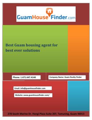 Best Guam housing agent for best ever solutions