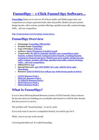FunnelSpy REVIEW - DEMO of FunnelSpy