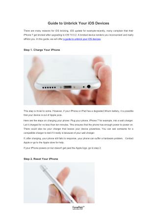 Guide to Unbrick Your iOS Devices