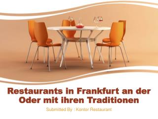 Restaurants in Frankfurt an der Oder mit ihren Traditionen