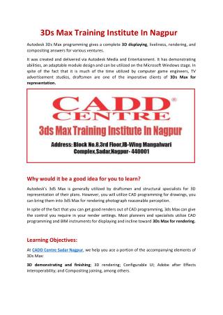 3ds Max Training Institute In Nagpur