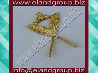 Masonic Secretary Collar Jewel in Gold Tone